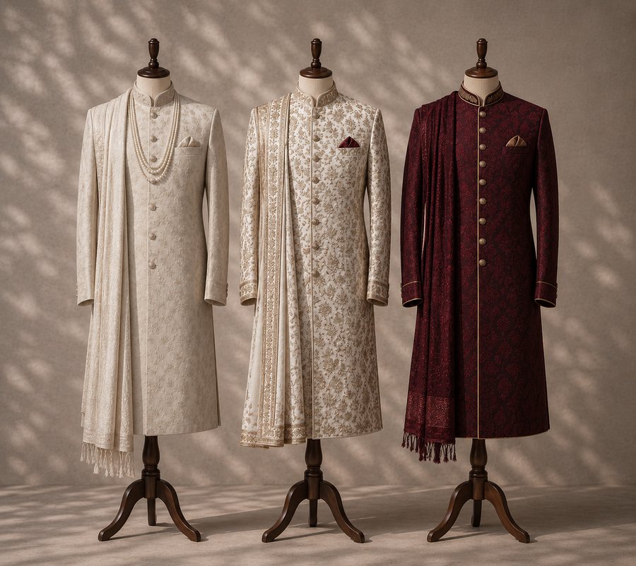 Wedding sherwani tailored by Decent Tailor Ahmedabad