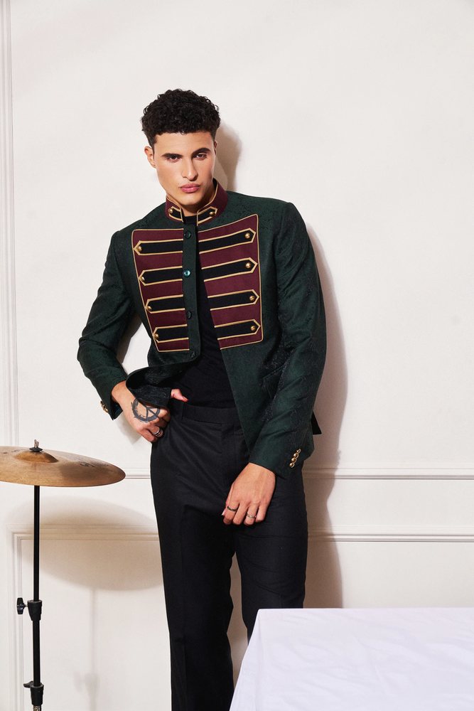 Black bandhgala jacket tailored by Decent Tailor Ahmedabad